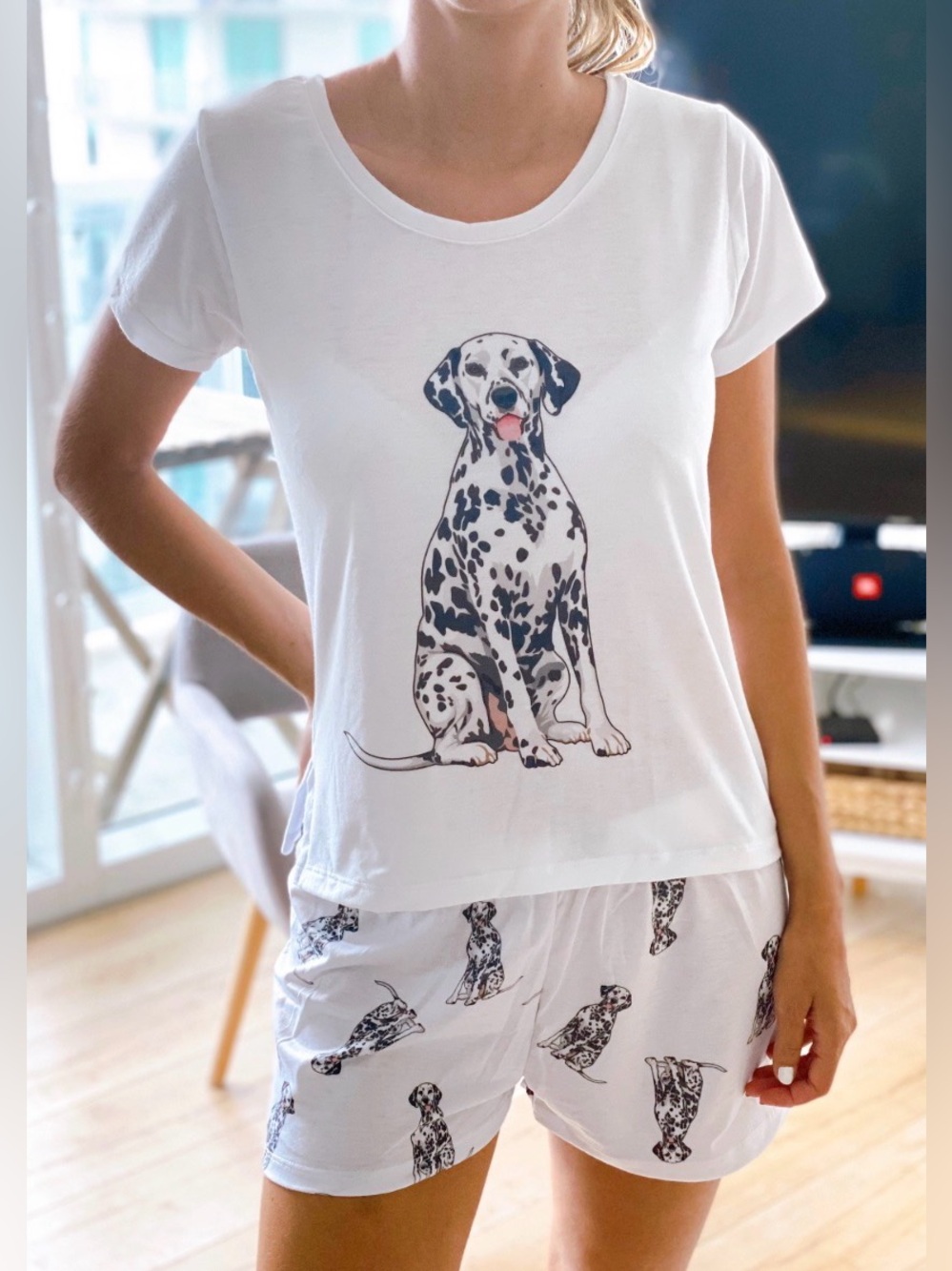 Dalmatian pajama set for women, doggy pjs, puppy outfit, Dalmatian pjs